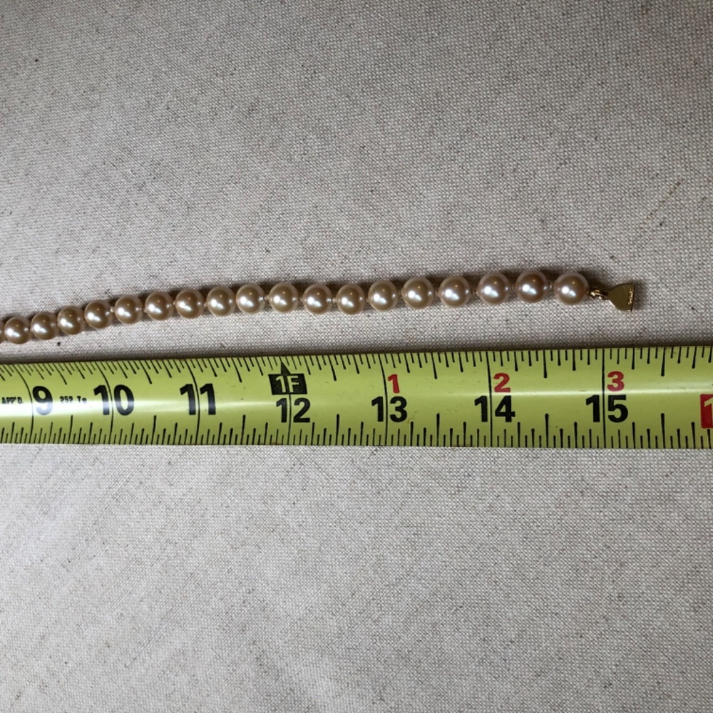 Monet Vintage Knotted Glass Pearl Necklace - Picture 9 of 9